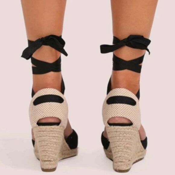 J. Crew Canvas Ankle-Wrap Espadrille Wedges - Picture 11 of 12